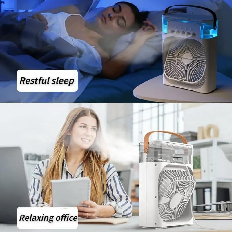 Mist Humidifier Cloud Desktop Fan – Portable Mini Air Cooler & Humidifier for Home, Office & Bedroom