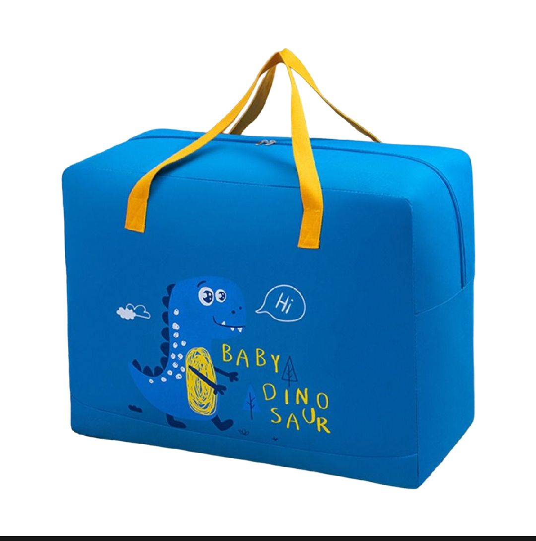 Blue Baby Dinosaur Cloth Organizer & Storage Box - Large Size, Durable & Lightweight
