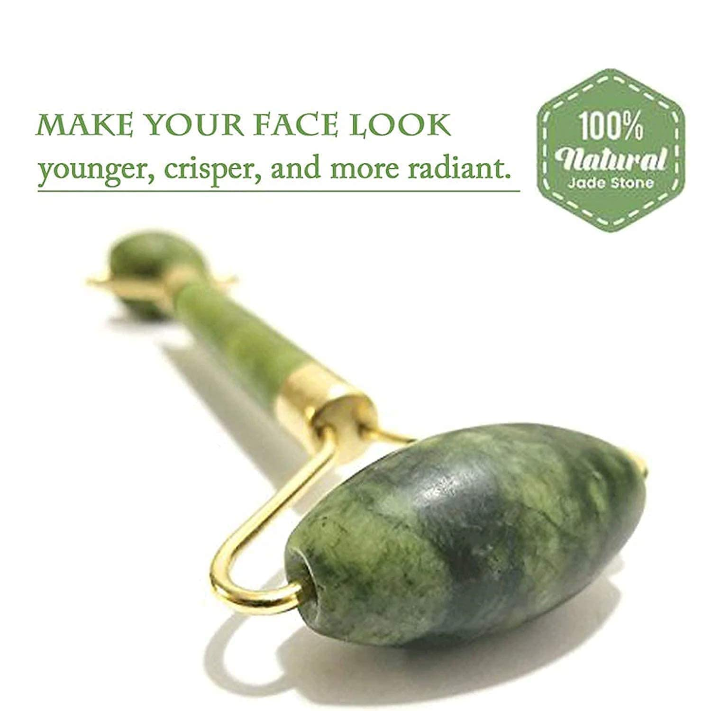 Jade Roller for Face and Gua Sha Set Face Roller Natural Jade Stone for Anti Aging,Eye Puffiness Wrinkles, Massage Tools for Face Eyes
