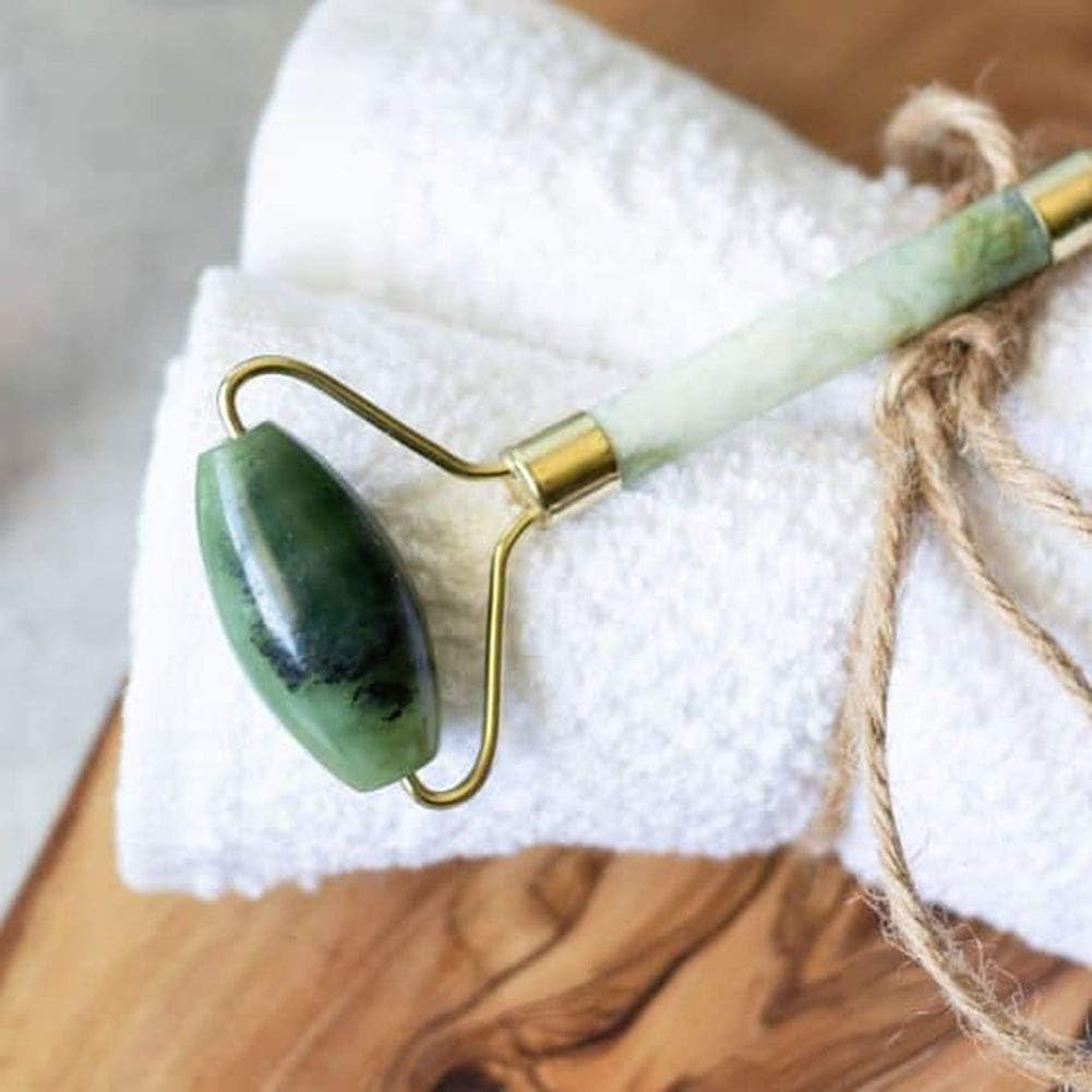 Jade Roller for Face and Gua Sha Set Face Roller Natural Jade Stone for Anti Aging,Eye Puffiness Wrinkles, Massage Tools for Face Eyes