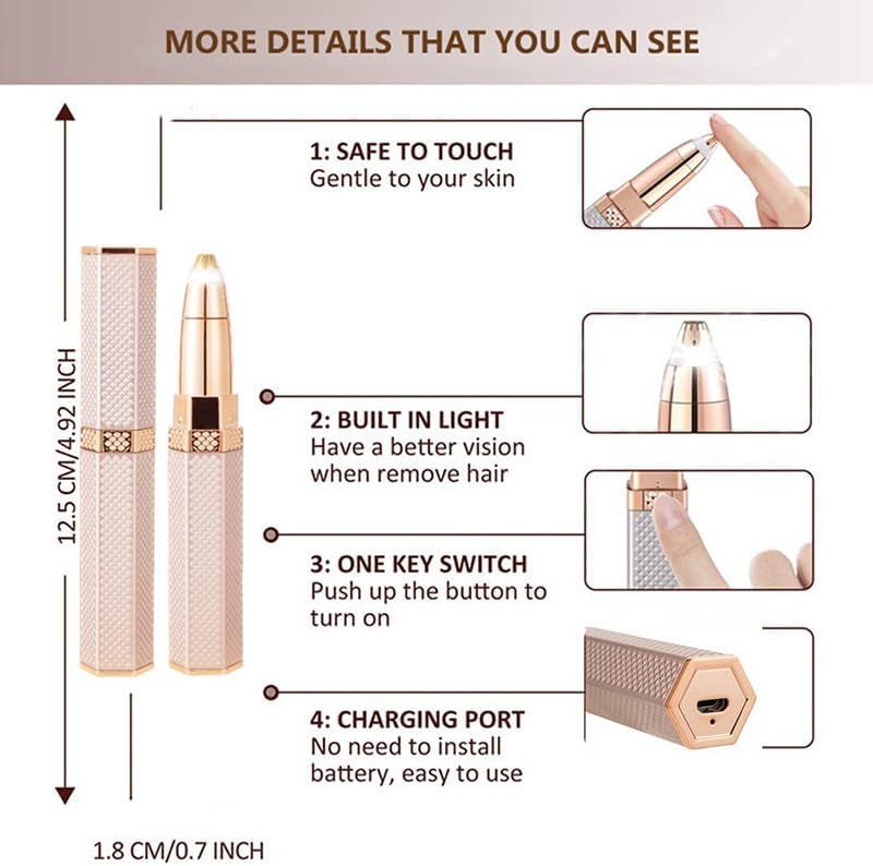 2 in 1 Rechargeable Women's Face Hair Remover