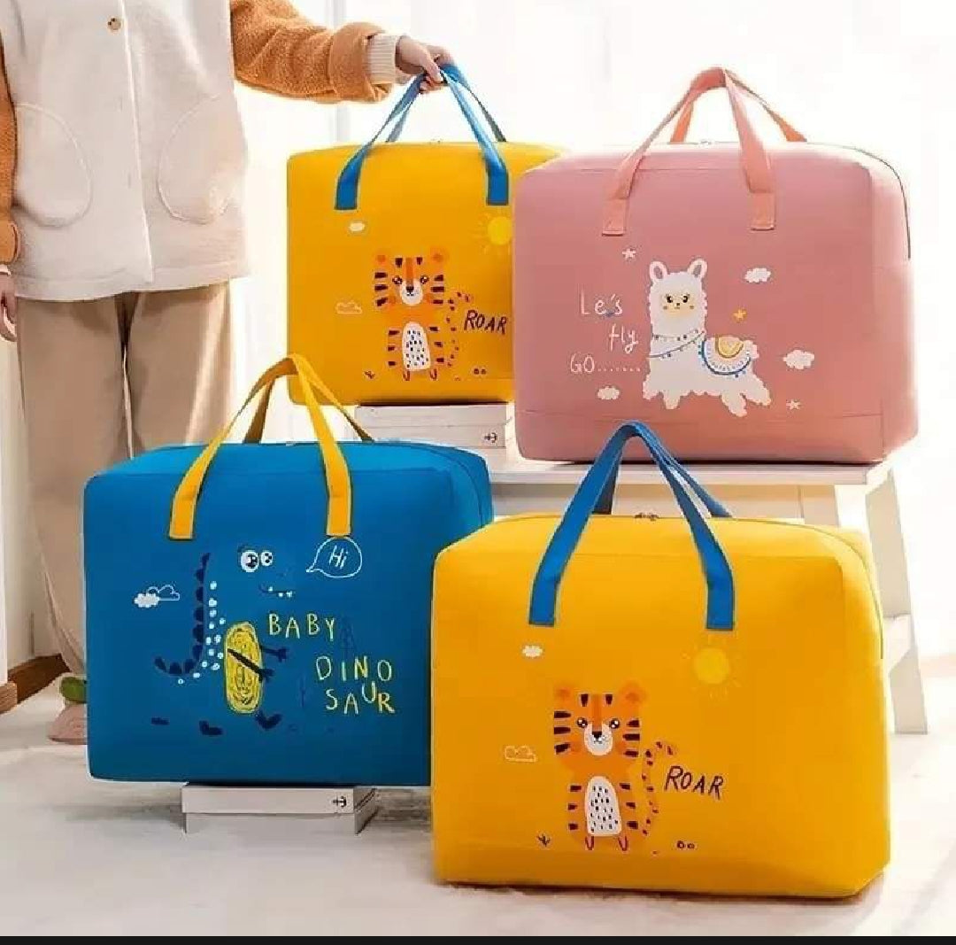 Blue Baby Dinosaur Cloth Organizer & Storage Box - Large Size, Durable & Lightweight