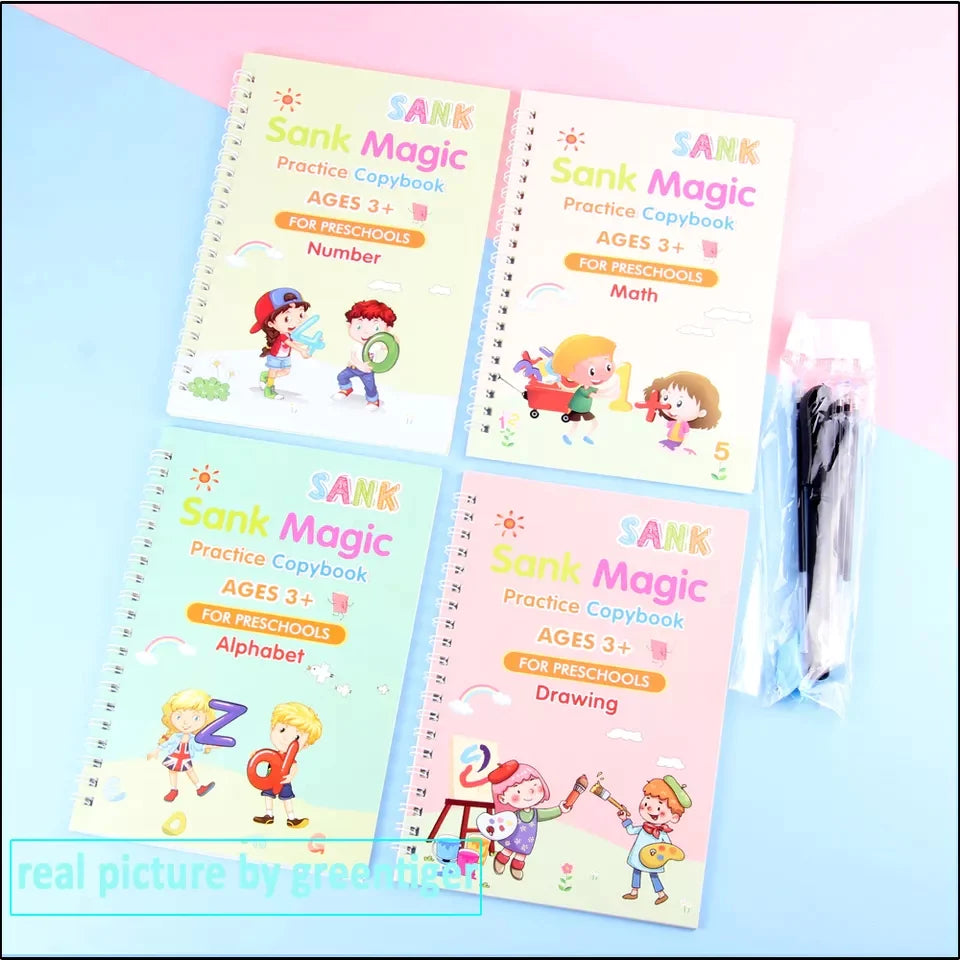 KIDS MAGIC PRACTICE BOOK (4 BOOKS + 1 PEN + 1 GRIP + 8 REFILL)