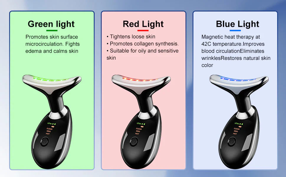 LED Face & Neck Wrinkle Massager! 3 in-1 Facial LED Sculptor