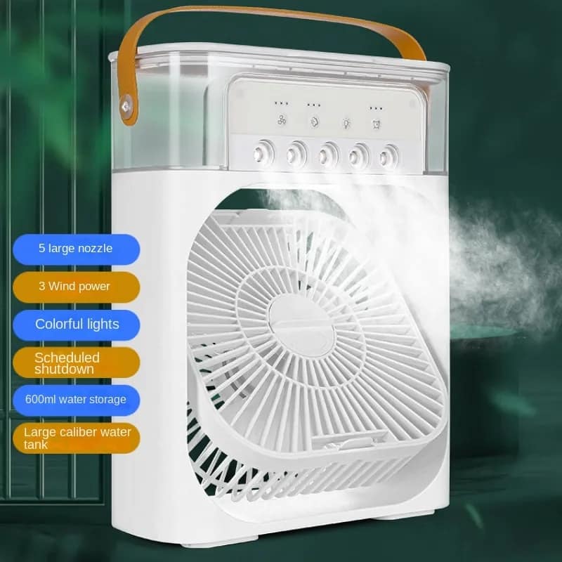 Mist Humidifier Cloud Desktop Fan – Portable Mini Air Cooler & Humidifier for Home, Office & Bedroom