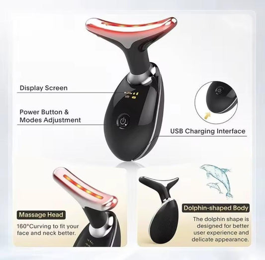 LED Face & Neck Wrinkle Massager! 3 in-1 Facial LED Sculptor