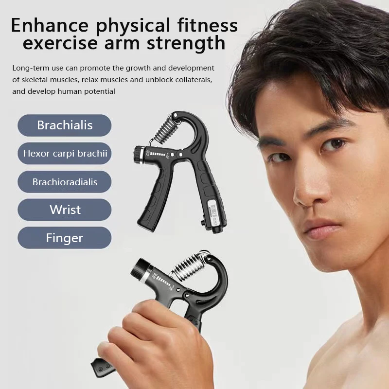 Non-Slip Hand Grip Strength Trainer for Fingers, Wrist, and Forearm – 5-60KG