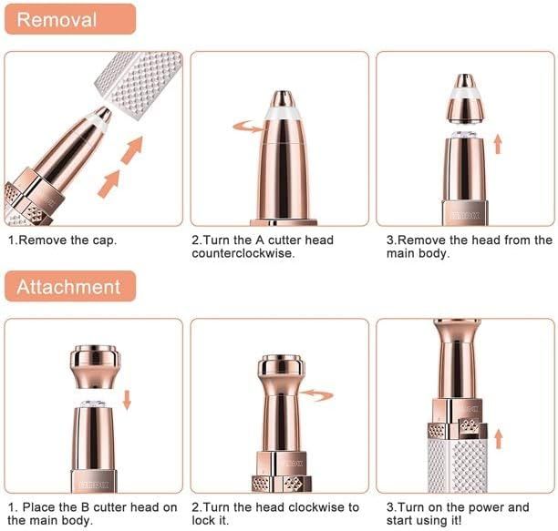 2 in 1 Rechargeable Women's Face Hair Remover