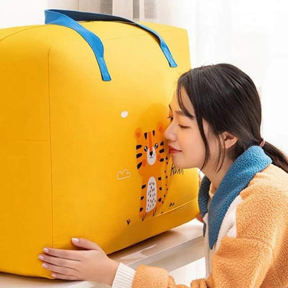 Blue Baby Dinosaur Cloth Organizer & Storage Box - Large Size, Durable & Lightweight