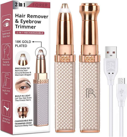 2 in 1 Rechargeable Women's Face Hair Remover