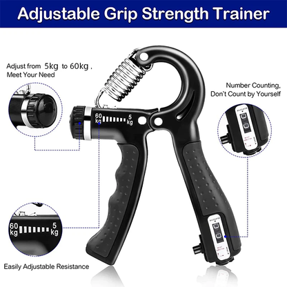 Non-Slip Hand Grip Strength Trainer for Fingers, Wrist, and Forearm – 5-60KG