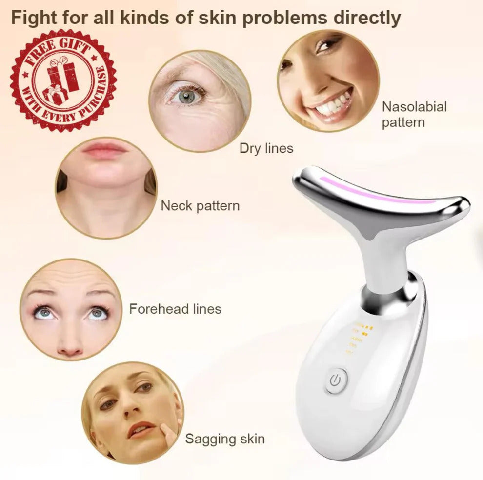 LED Face & Neck Wrinkle Massager! 3 in-1 Facial LED Sculptor