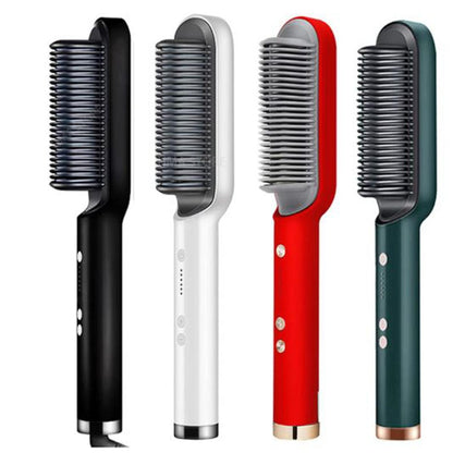 Hair Straightener Brush Curling Comb 2 In 1