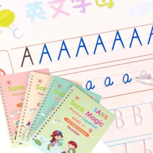 KIDS MAGIC PRACTICE BOOK (4 BOOKS + 1 PEN + 1 GRIP + 8 REFILL)