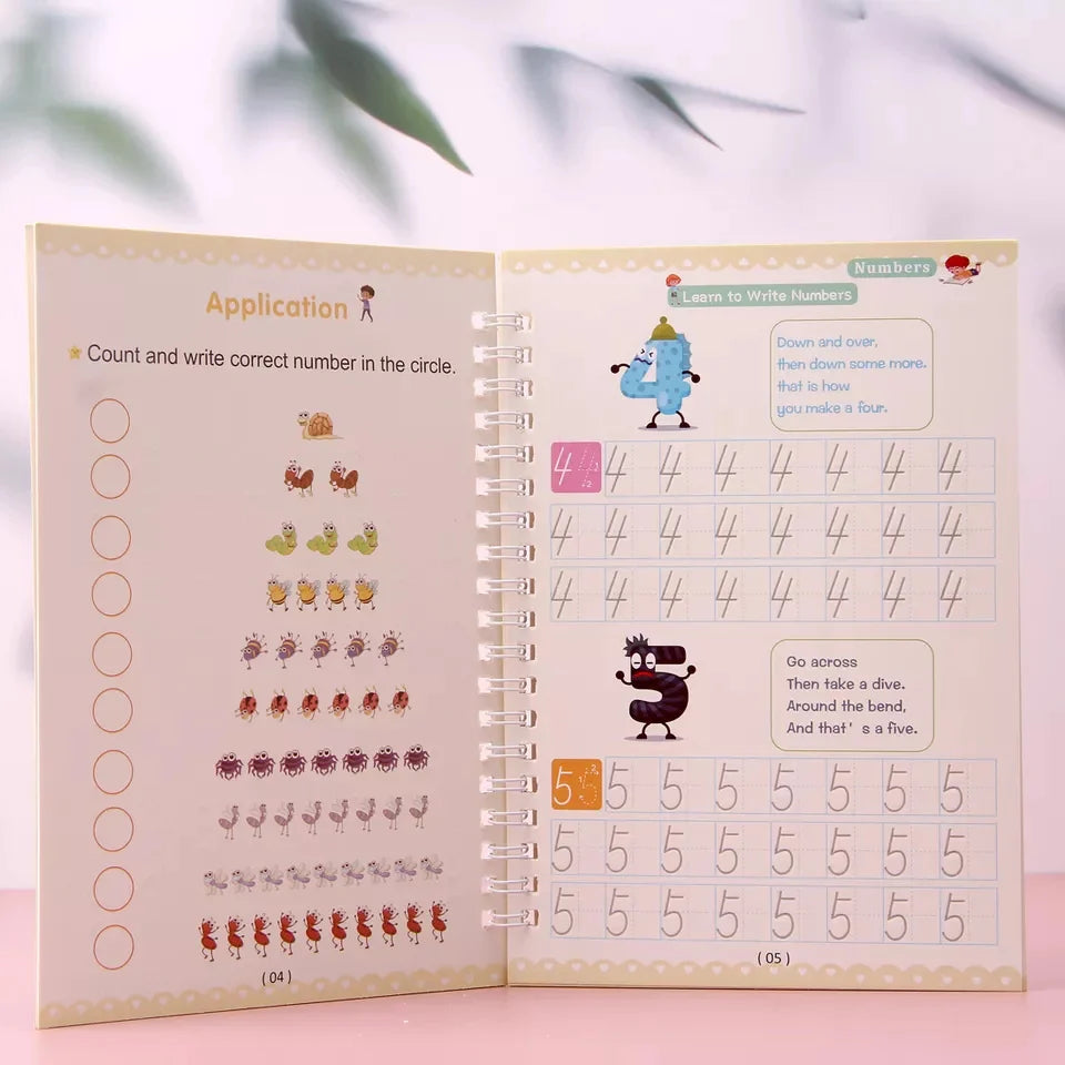 KIDS MAGIC PRACTICE BOOK (4 BOOKS + 1 PEN + 1 GRIP + 8 REFILL)