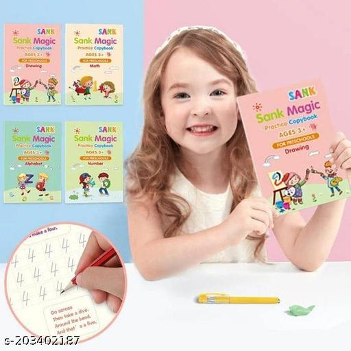 KIDS MAGIC PRACTICE BOOK (4 BOOKS + 1 PEN + 1 GRIP + 8 REFILL)