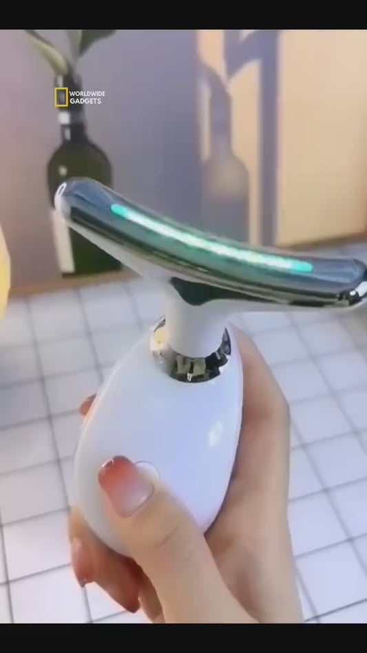 LED Face & Neck Wrinkle Massager! 7-in-1 Facial LED Sculptor